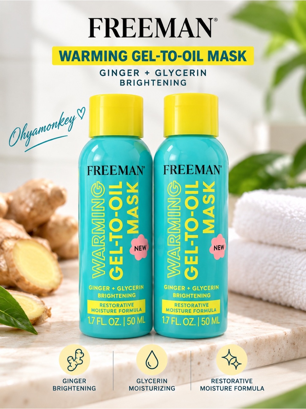 Freeman Warming Gel-to-Oil Facial Mask — Skin Brightening